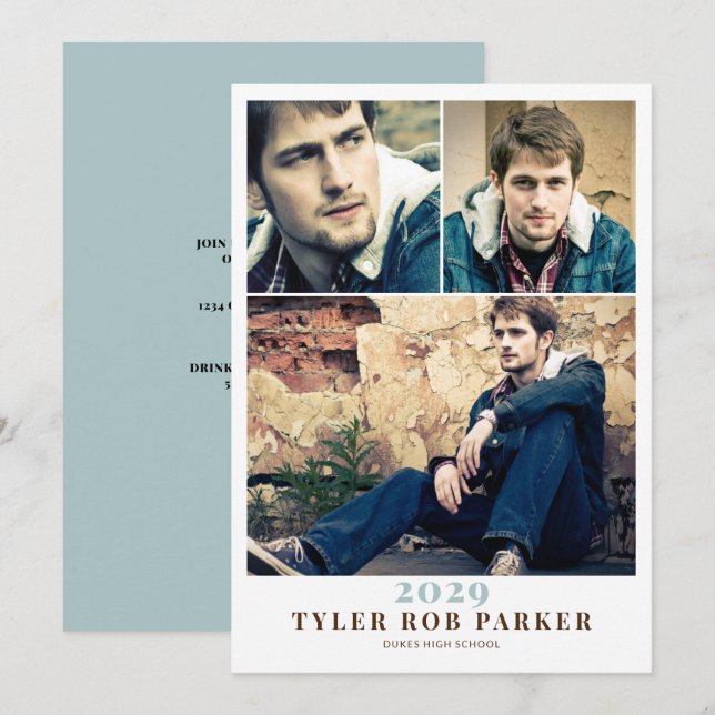 Anúncio de Foto de Graduação Mínima Moderna 3 (Frente/Verso)