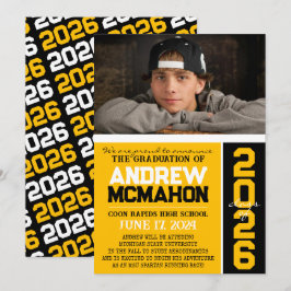 Anúncio de Foto de Graduação Moderna Dourada e Pre