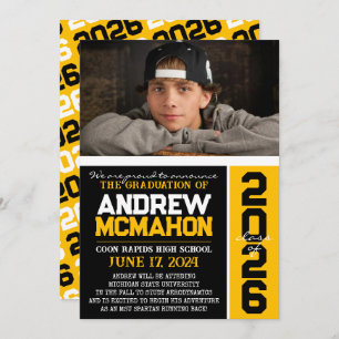 Anúncio de Foto de Graduação Moderna Preta e Doura