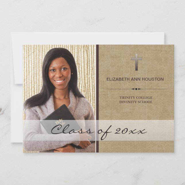 Anúncio de Foto de Graduação na Escola Cristã (Frente)