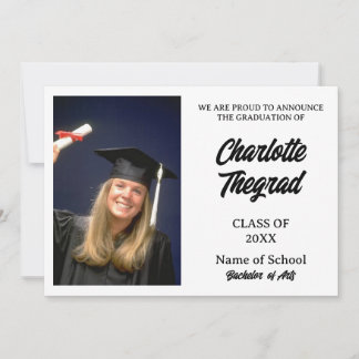 Anúncio de Foto de Graduação Preto e Branco