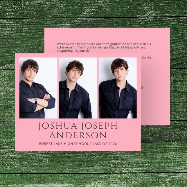 Anúncio de Foto de Graduação Rosa Refinada (Criador carregado)