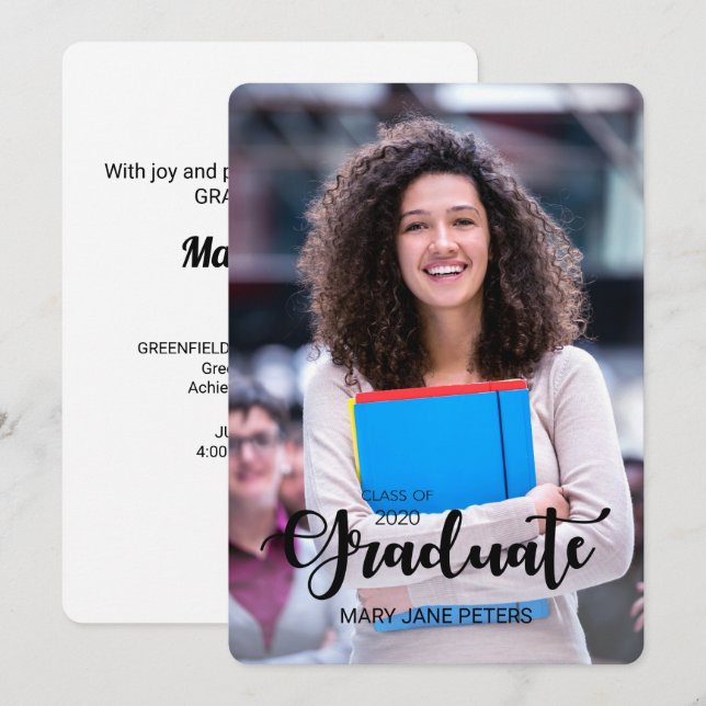Anúncio de Foto de Graduado(a) com Nome Personaliz (Frente/Verso)