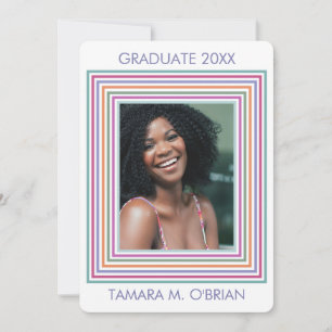 Anúncio de Foto de Graduado com Moldura Colorida/