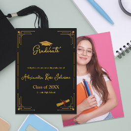 Anúncio de Foto de Graduado do Ensino Médio Black