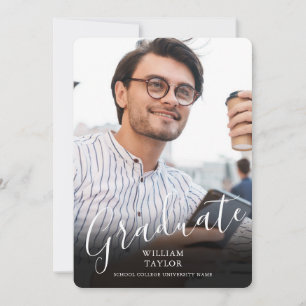 Anúncio de Foto de Graduado Elegante Script Gradua