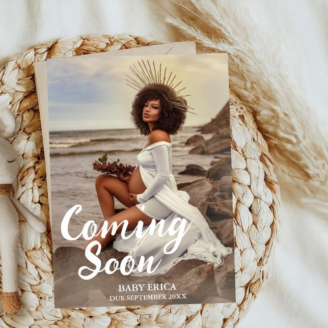 Anúncio de Foto de Gravidez | Mínimo em breve (Criador carregado)