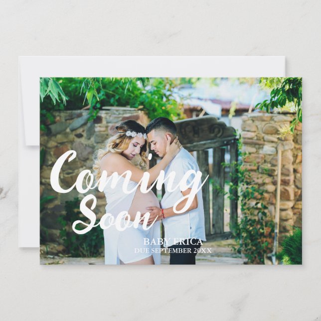 Anúncio de Foto de Gravidez | Mínimo em breve (Frente)