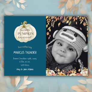 Anúncio de Foto de Nascimento do Bebê de Queda de