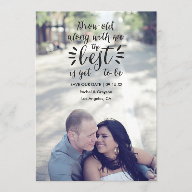 Anúncio de Foto de Salve a Data com Citação Roteir (Frente)