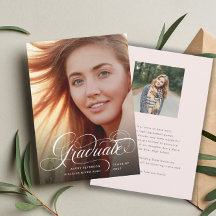 Anúncio de Foto do Formando de Script Chic Moderno