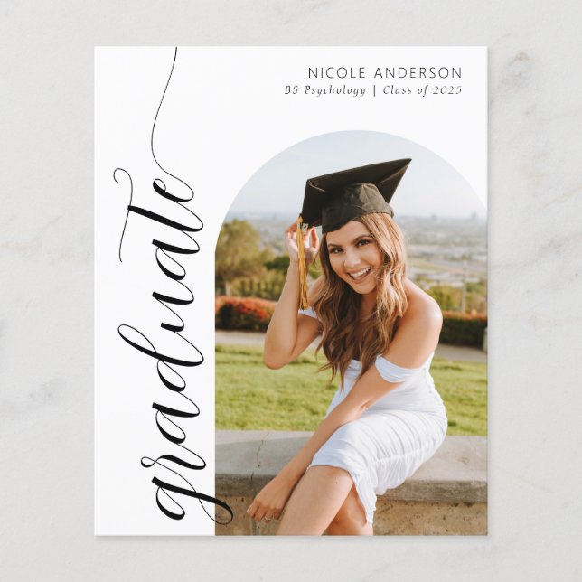 Anúncio de Foto do Formando de Script Moderno de O (Frente)