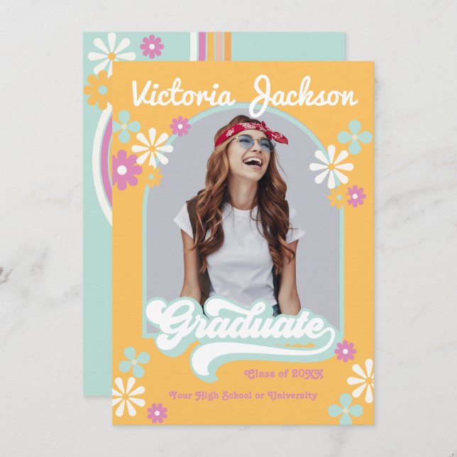 Anúncio de Foto do Formando Hippie Retroativo (Frente/Verso)