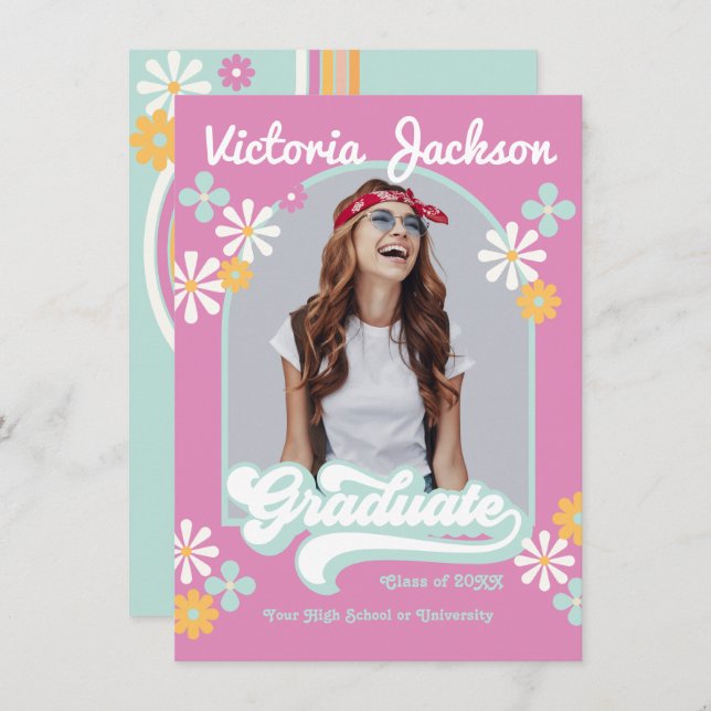 Anúncio de Foto do Formando Hippie Retroativo (Frente/Verso)