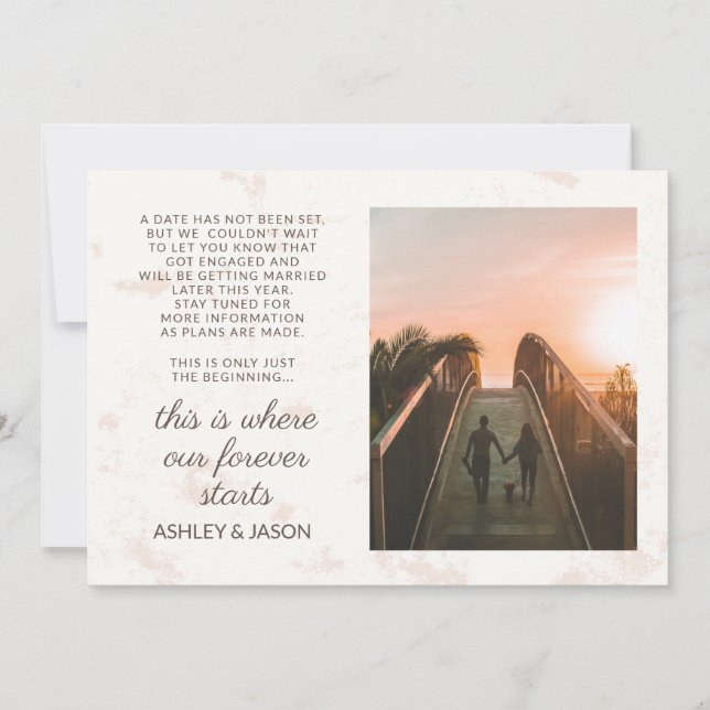 Anúncio de Foto do noivado Nosso Forever Começa (Frente)