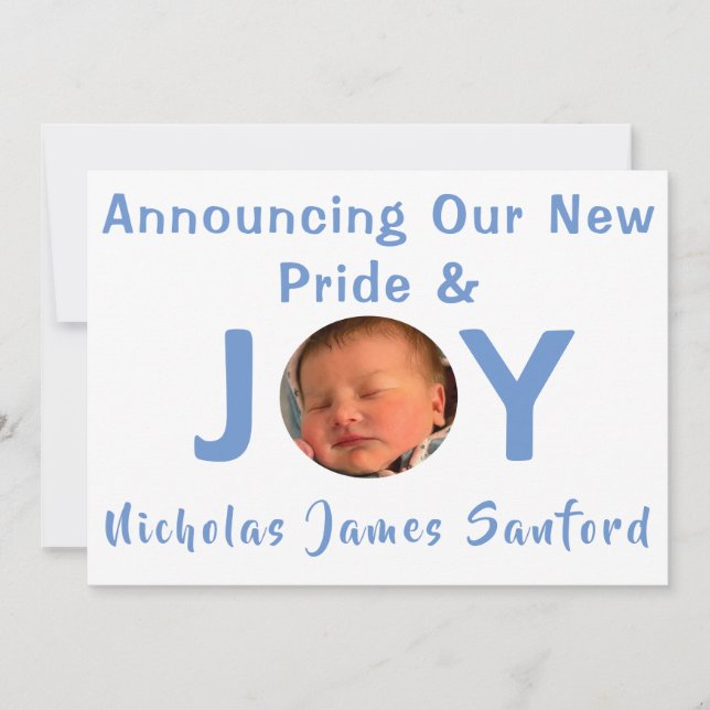 Anúncio de Foto do Orgulho e Joy Baby Boy (Frente)