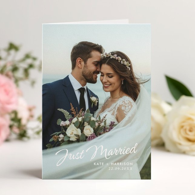 Anúncio de Foto Dobrada de Casamento Recém-Casados (Criador carregado)