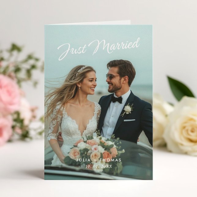 Anúncio de Foto Dobrada de Casamento Recém-Casados (Criador carregado)