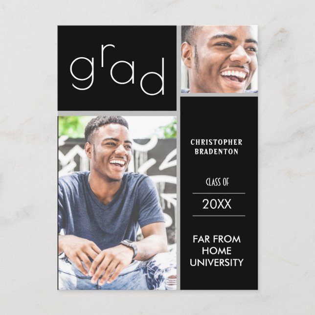 Anúncio de Foto Dupla Preta de Graduado (Frente)
