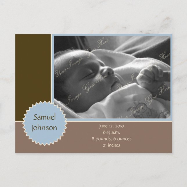 Anúncio de Foto Marrom e Azul (Personalizável) (Frente)