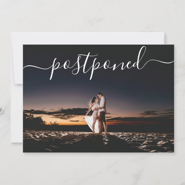 Anúncio de Foto Minimalista Adia Data de Casamento (Frente)