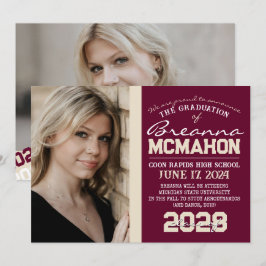 Anúncio de Foto para Graduação de Burgundy e Cream