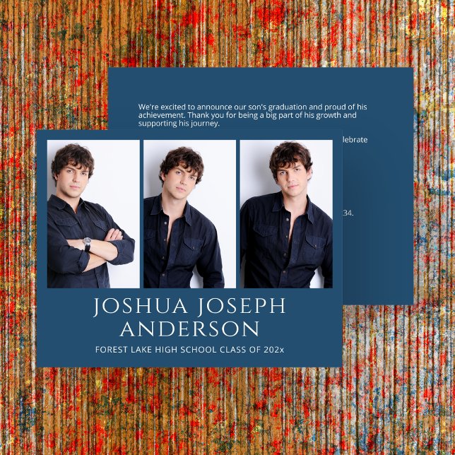 Anúncio de Foto Refinado de Graduação Azul Real (Criador carregado)