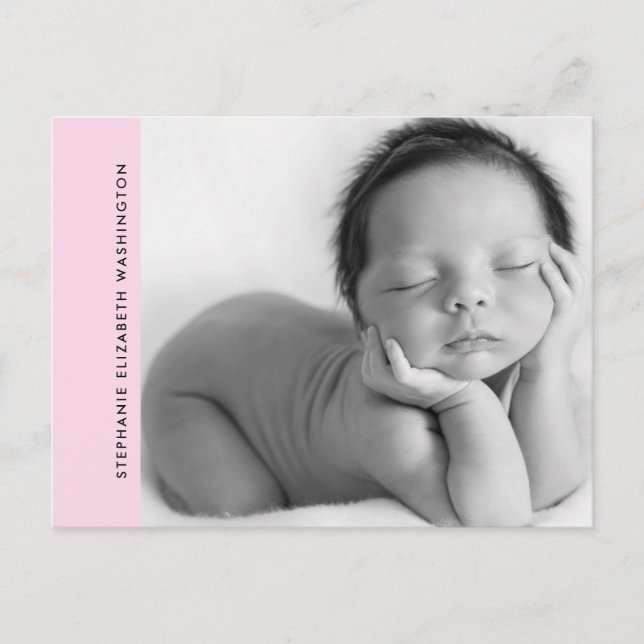 Anúncio de Foto Simples Pink Baby Birth B/W (Frente)