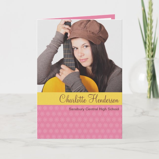 Anúncio de fotografia personalizada cor-de-rosa am (Frente)