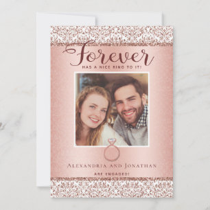 Anúncio de fotos do Noivado Dourado rosa