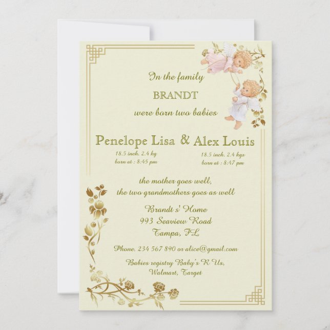 anúncio de gêmeos (Frente)