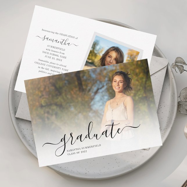 Anúncio de Graduação 2025 Script 2 Fotos (Graduate 2025 2 Photos Script Graduation Announcement)