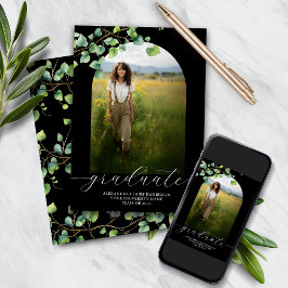 Anúncio de Graduação Arch Boho Ivy, Preto