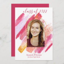 Anúncio de Graduação Archada Rosa Moderno e Dourad