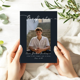Anúncio de Graduação Azul Escuro Elegante com Foto