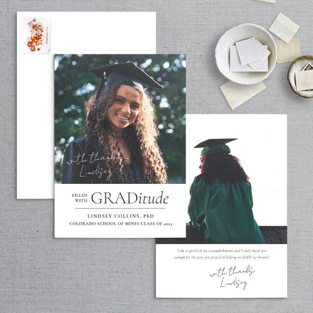 Anúncio de Graduação Branca de Foto GRADitude (Criador carregado)