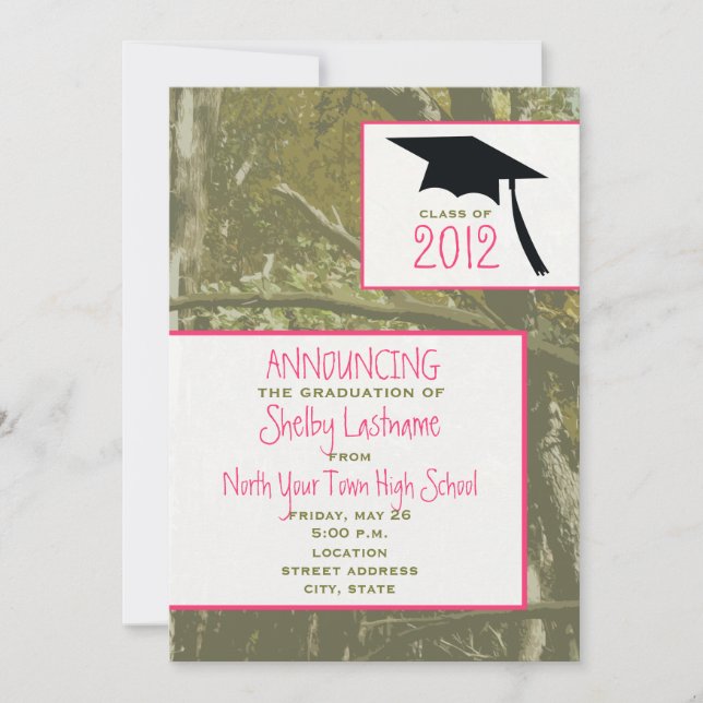 Anúncio de graduação Camo & Pink 2012 (Frente)