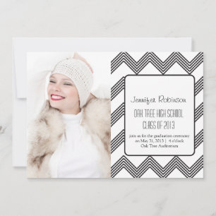 Anúncio de Graduação Chic Chevron Zigzag