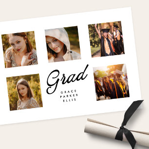 Anúncio de Graduação Colagem de 5 Fotos Minimalist