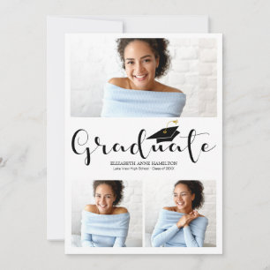 Anúncio de Graduação com 3 Fotos do Ensino Médio