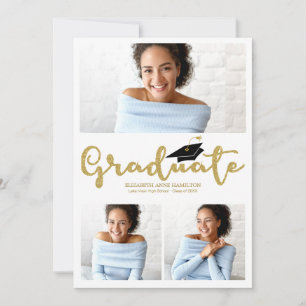 Anúncio de Graduação com Brilho de Foto do Ensino 