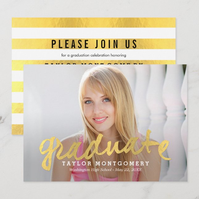 Anúncio de Graduação com Bruce Orgulhoso - Dourado (Frente/Verso)