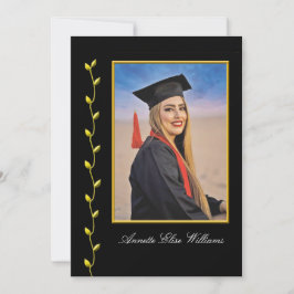Anúncio de Graduação com design de Folha de Hedera