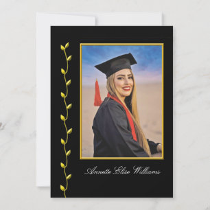 Anúncio de Graduação com design de Folha de Hedera