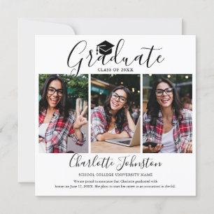 Anúncio de Graduação com Elegante Roteiro 4 Fotos