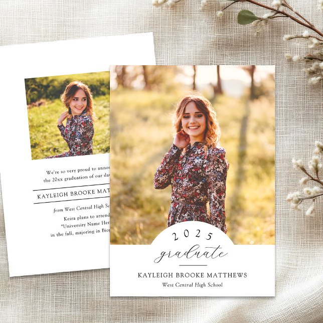 Anúncio de Graduação com Foto Arqueada Simples Ano (Criador carregado)