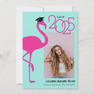 Anúncio de Graduação com Foto de Flamingo Tropical