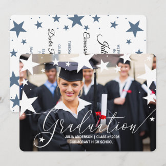 Anúncio de graduação com foto de Formando de estre