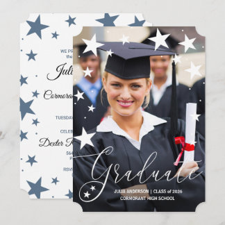 Anúncio de graduação com foto de Formando de estre
