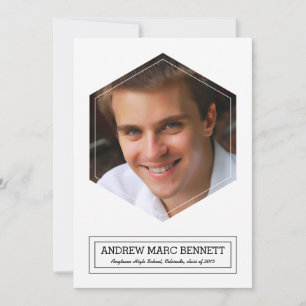 Anúncio de Graduação com Foto de Hexágono Moderno 